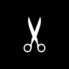 Simple style barber icon isolated on black background.