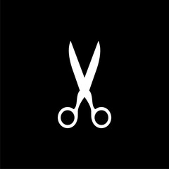 Simple style barber icon isolated on black background.
