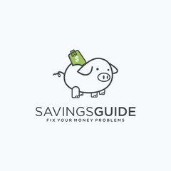 Piggy bank for saving money icon, vector illustration
