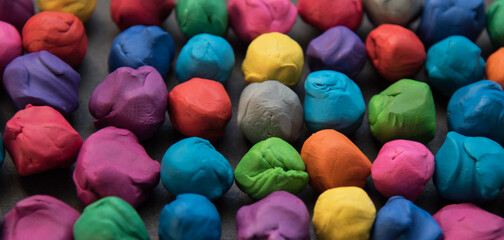 plastic mass for modeling colored.selective focus