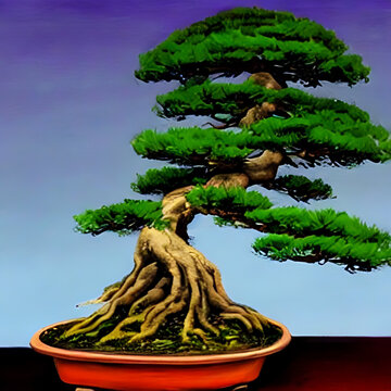Bons&aacute;i, arboles y arbustos en masetas, &aacute;rbol en miniatura con IA generativa
