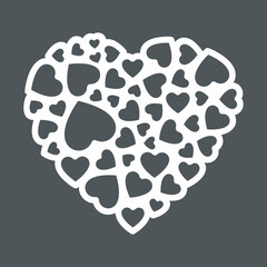 Fototapeta premium Lacy heart cartoon vector illustration cut
