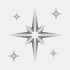 Star north quality vector illustration cut