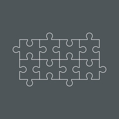 Puzzle simple piece template quality vector illustration cut