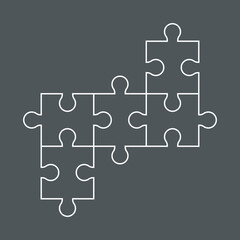 Puzzle simple piece template quality vector illustration cut