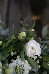 Beauty wedding bouquet in bride's hands. Wedding day.