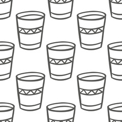 seamless abstract hand drawn pattern with cups