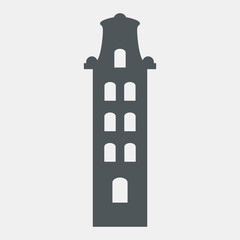 Flat city town house quality vector illustration cut