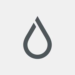 Water drop droplet raindrop icon illustration cut
