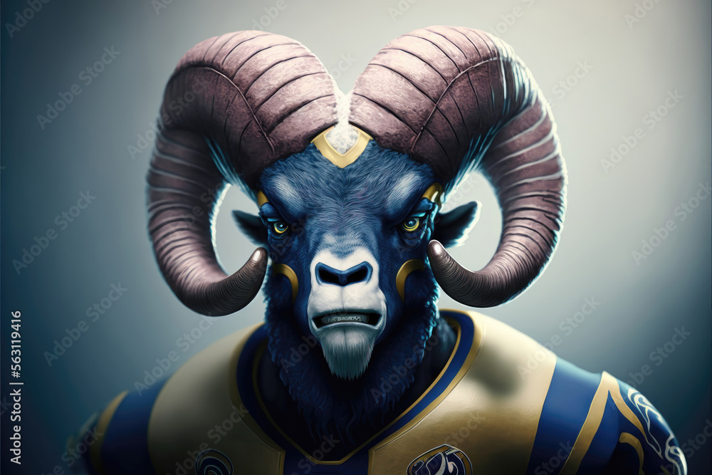 Wall mural rampaging with spirit: the exciting mascot of the los angeles rams, generative ai - Wall murals