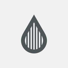 Water drop droplet raindrop icon illustration cut