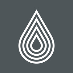 Water drop droplet raindrop icon illustration cut