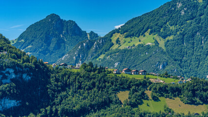 Fototapeta premium Switzerland 2022, Beautiful view of the Alps. Seelisberg panorama.