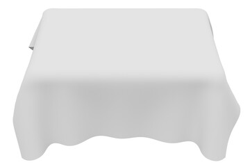 The white tablecloth on the white background. 3d rendering.