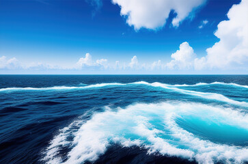 Giant whirlpool in the ocean, fantasy, magic. generative ai