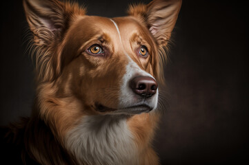 A cute brown dog with soft eyes. Ai generated art. 
