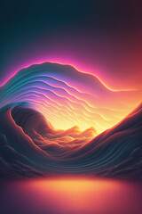 Abstract psychedelic waves, colorful gradients,  Generative AI
