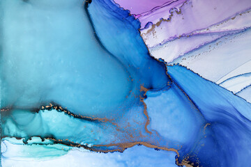 Abstract liquid painting background alcohol ink technique. the abstract ocean includes swirls of marble or ripples of agate. Luxurious fluid painting.