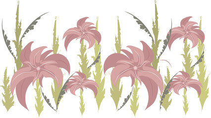 Wallpaper for smartphone or tablet as a background. Flowers, ears of corn in soft cold colors. Modern progressive design template. 