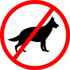 No dogs allowed sign on isolated white background. Vector illustration.