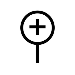 Magnifying glass zoom line icon isolated on white background. Black flat thin icon on modern outline style. Linear symbol and editable stroke. Simple and pixel perfect stroke vector illustration.