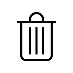 Trash can line icon isolated on white background. Black flat thin icon on modern outline style. Linear symbol and editable stroke. Simple and pixel perfect stroke vector illustration.