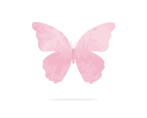 pink butterfly watercolor isolated on white