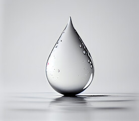 drop of water on white, generative ai