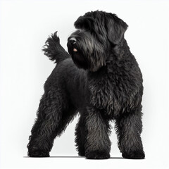 Black Russian Terrier full body image with white background ultra realistic



