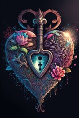 Fototapeta premium The Key to My Heart Valentine