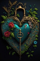 Fototapeta premium The Key to My Heart Valentine