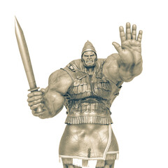 Obraz premium goliath is saying hey stop there in white background