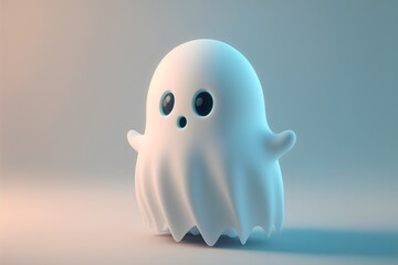 A surprised ghost with little hands, generative ai