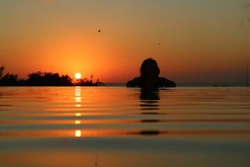 Fototapeta premium Sunset in Jimbaran Bali, indonesia