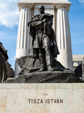 BUDAPEST, HUNGARY -  JULY 16, 2019:  Memorial monument to Tisza Istvan  