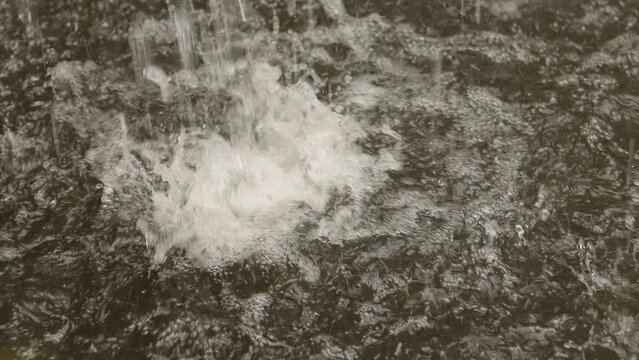 Extreme close up of water ripples splashing 