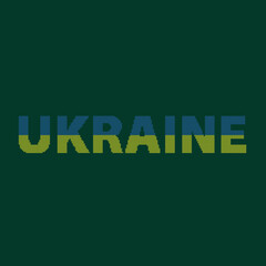 cross-stitch word "Ukraine" in english. Vector illustration 