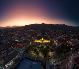 view of the Santa Ana city, El Salvador at the night  