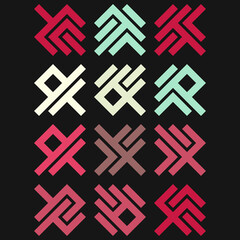 Obraz premium Asemic Glyph writing hieroglyph imitation abstract illustration