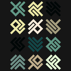 Fototapeta premium Asemic Glyph writing hieroglyph imitation abstract illustration