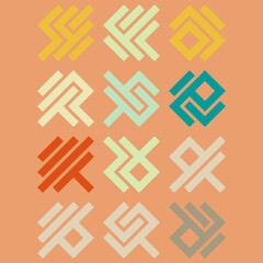 Fototapeta premium Asemic Glyph writing hieroglyph imitation abstract illustration