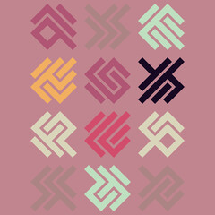 Fototapeta premium Asemic Glyph writing hieroglyph imitation abstract illustration