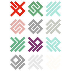 Fototapeta premium Asemic Glyph writing hieroglyph imitation abstract illustration
