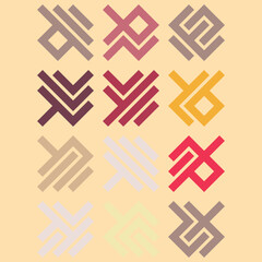 Obraz premium Asemic Glyph writing hieroglyph imitation abstract illustration