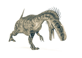 monolophosaurus is looking down