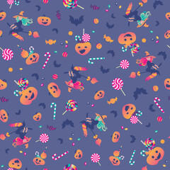 Halloween Pumpkins, Bats and Trick or Treat