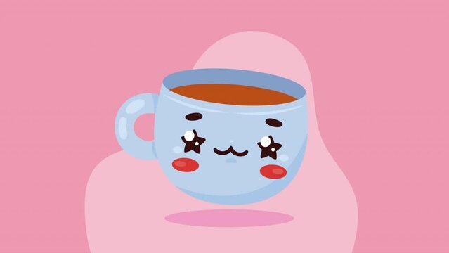 coffee drink kawaii character animation
