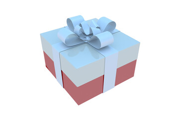 blue gift box with ribbon - 563137213