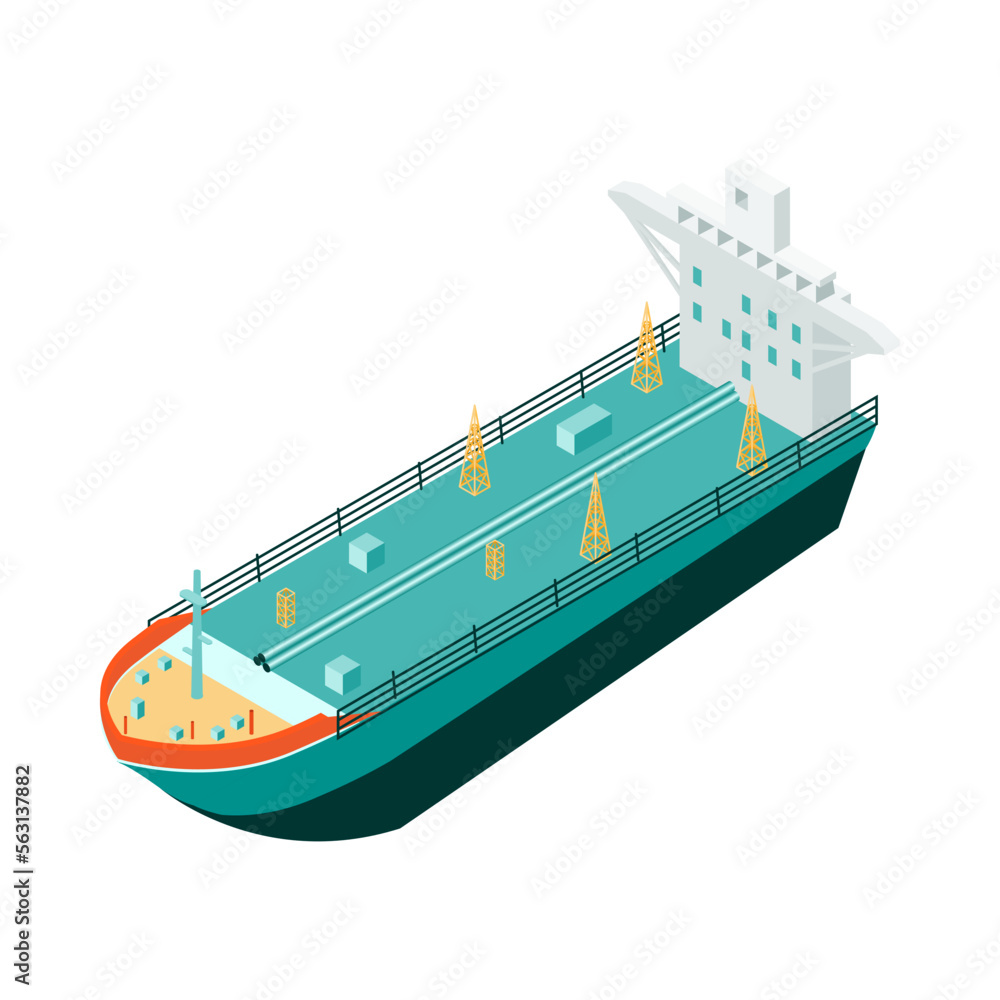 Wall mural Isometric Oil Tanker