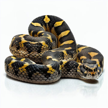 Carpet Python full body image with white background ultra realistic



